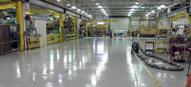 Industrial factory floor coated by ICM Coating Masters in Mississippi.